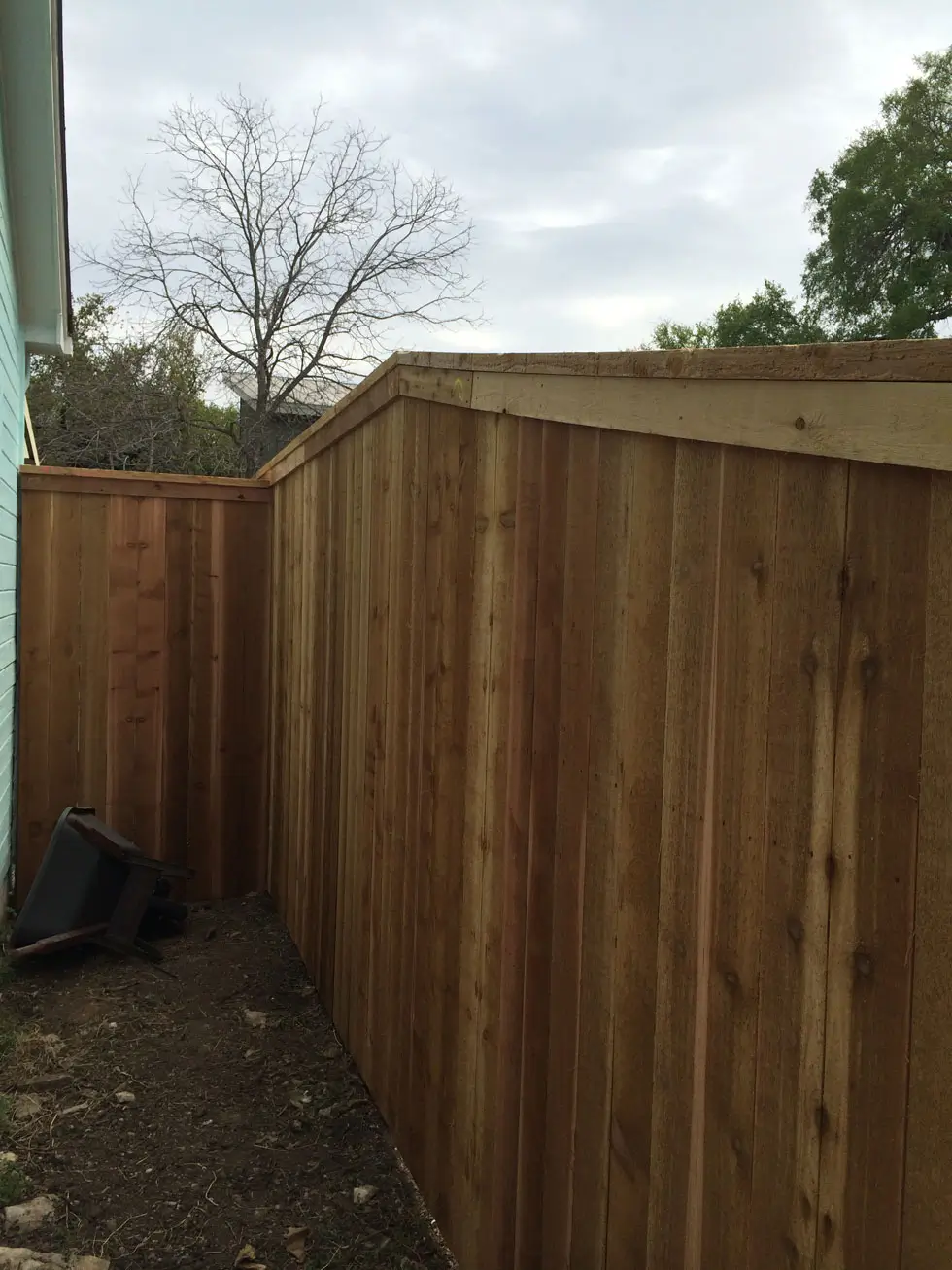 Cedar wood privacy fence built by B.C. Fence in the Austin area