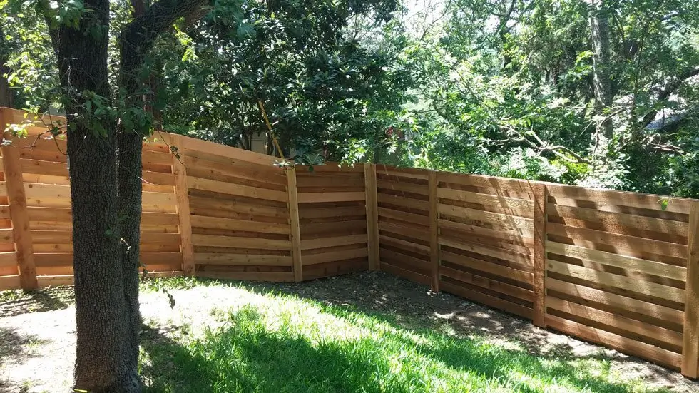 Cedar wood privacy fence built by B.C. Fence in the Austin area