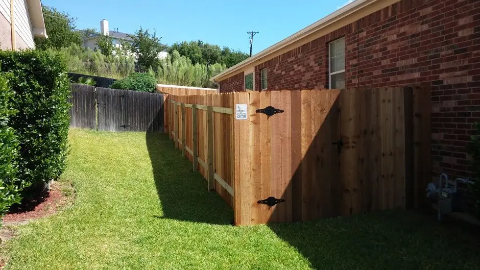 Cedar wood privacy fence built by B.C. Fence in the Austin area