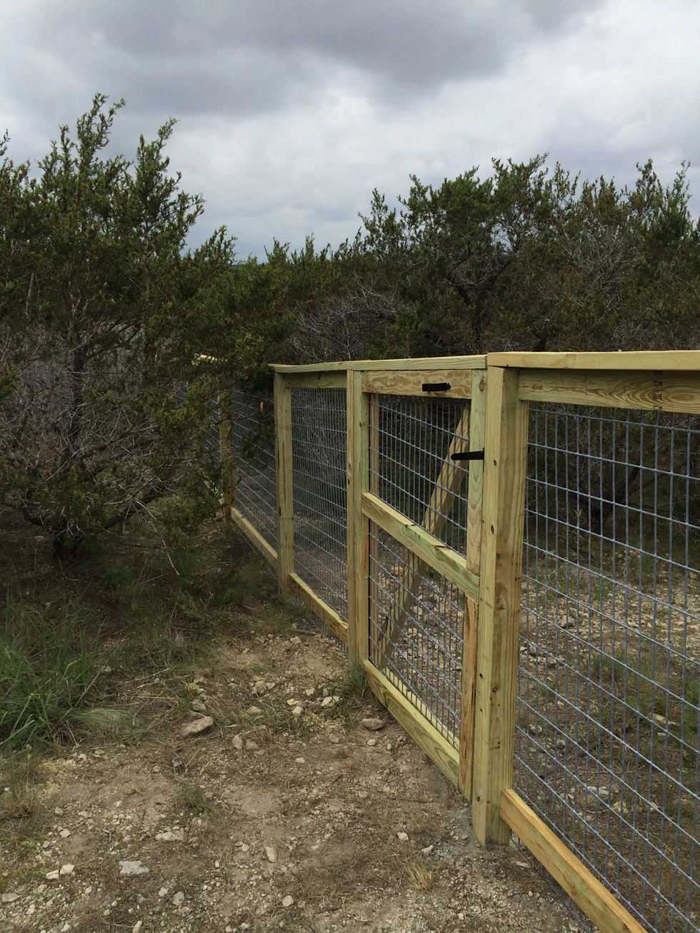 Decorative cattle panel fence built by B.C. Fence in the Austin, TX area