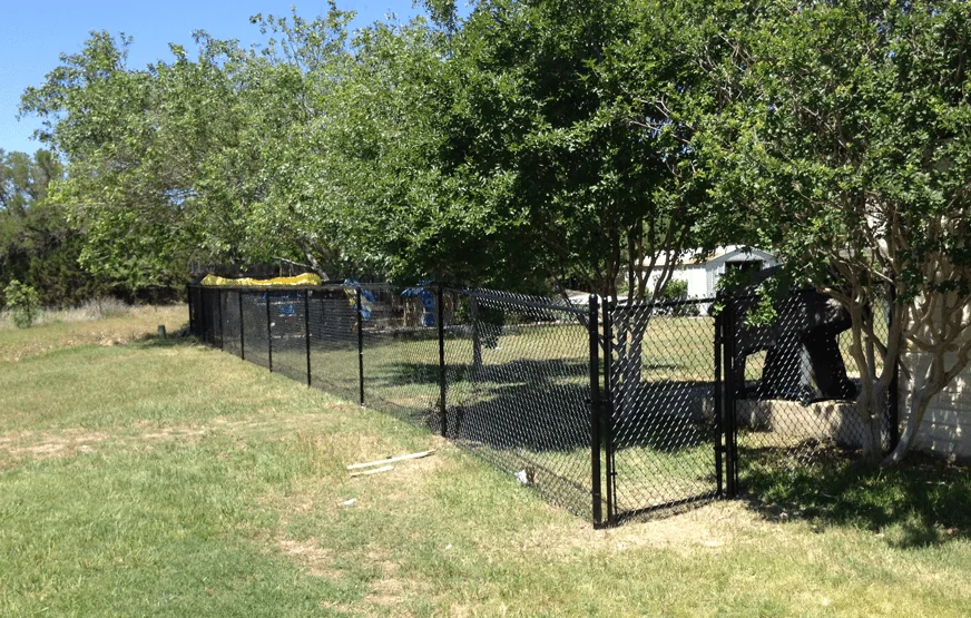 Chain link fence and gate installed by B.C. Fence, Cedar Park, TX