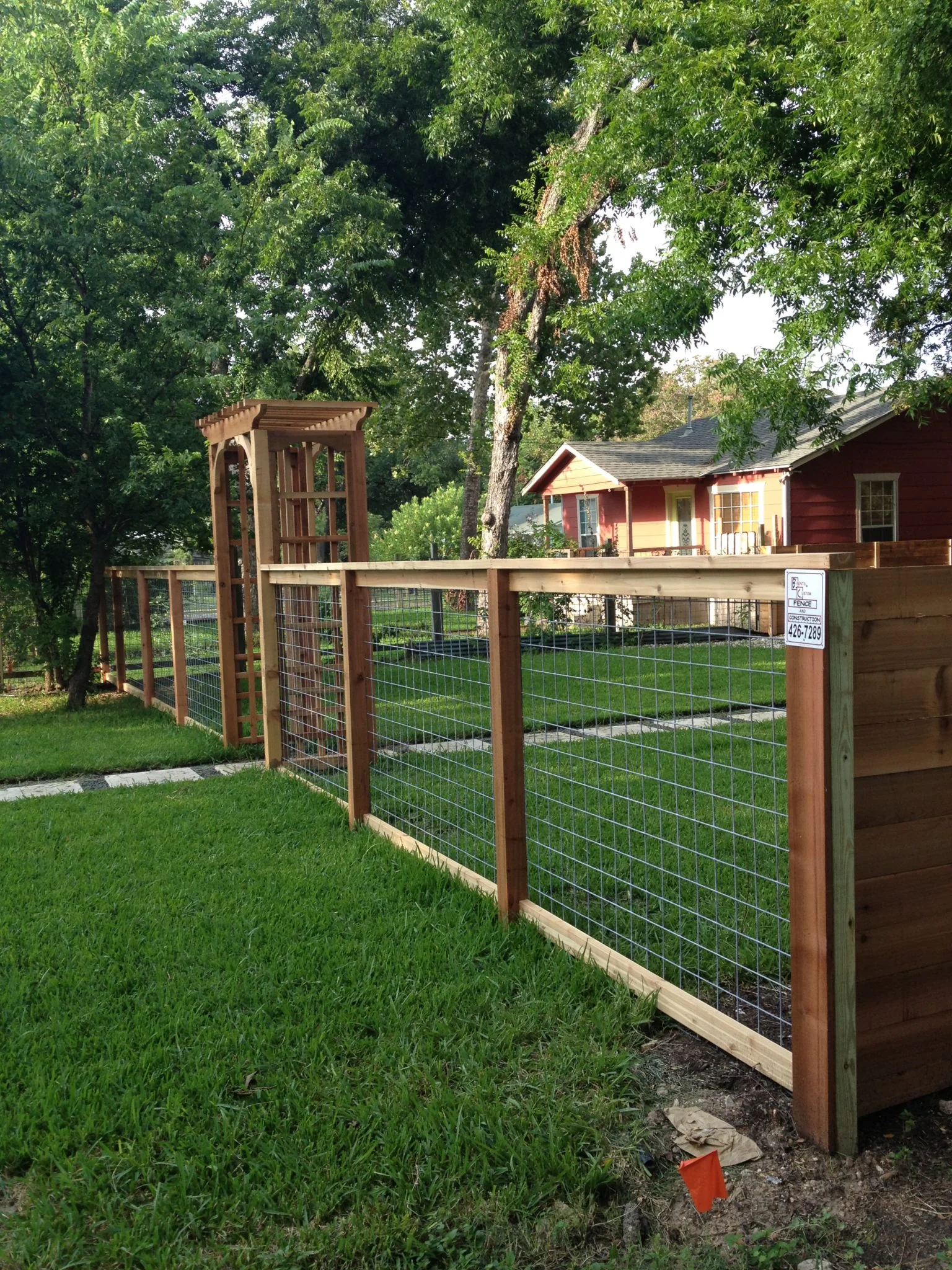 Custom fence built to specification by B.C. Fence in the Austin, TX area