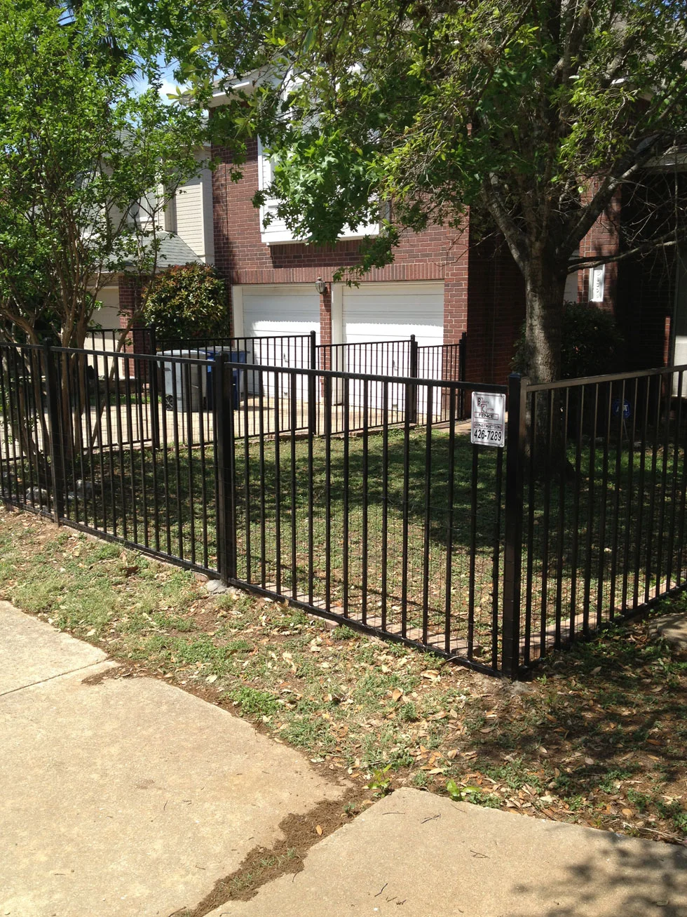 Custom iron railing and fence installed by B.C. Fence, Cedar Park, TX