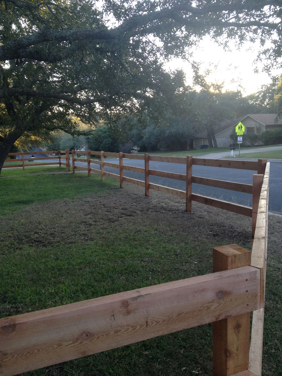 Ranch fence built by B.C. Fence on Austin-area acreage