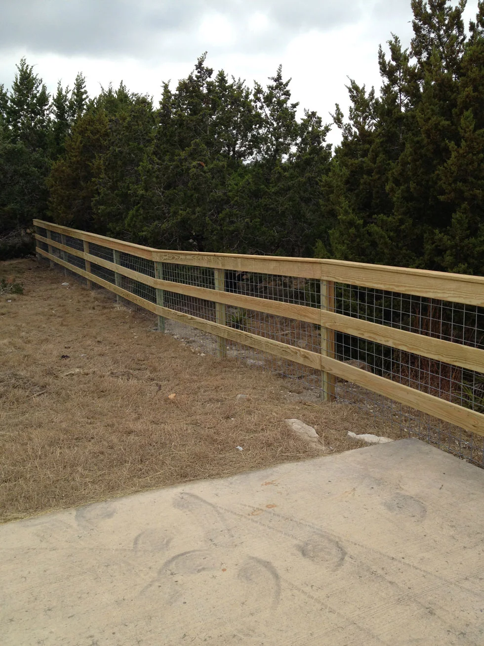 Farm fencing installed by the B.C. Fence crew in Central Texas