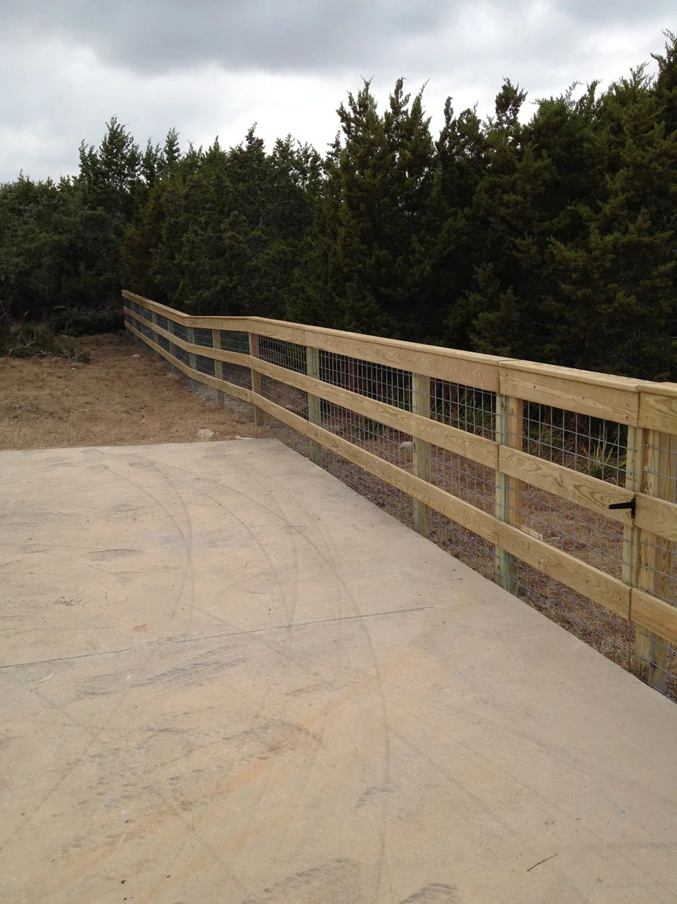 Livestock fence line completed by B.C. Fence near Austin, TX