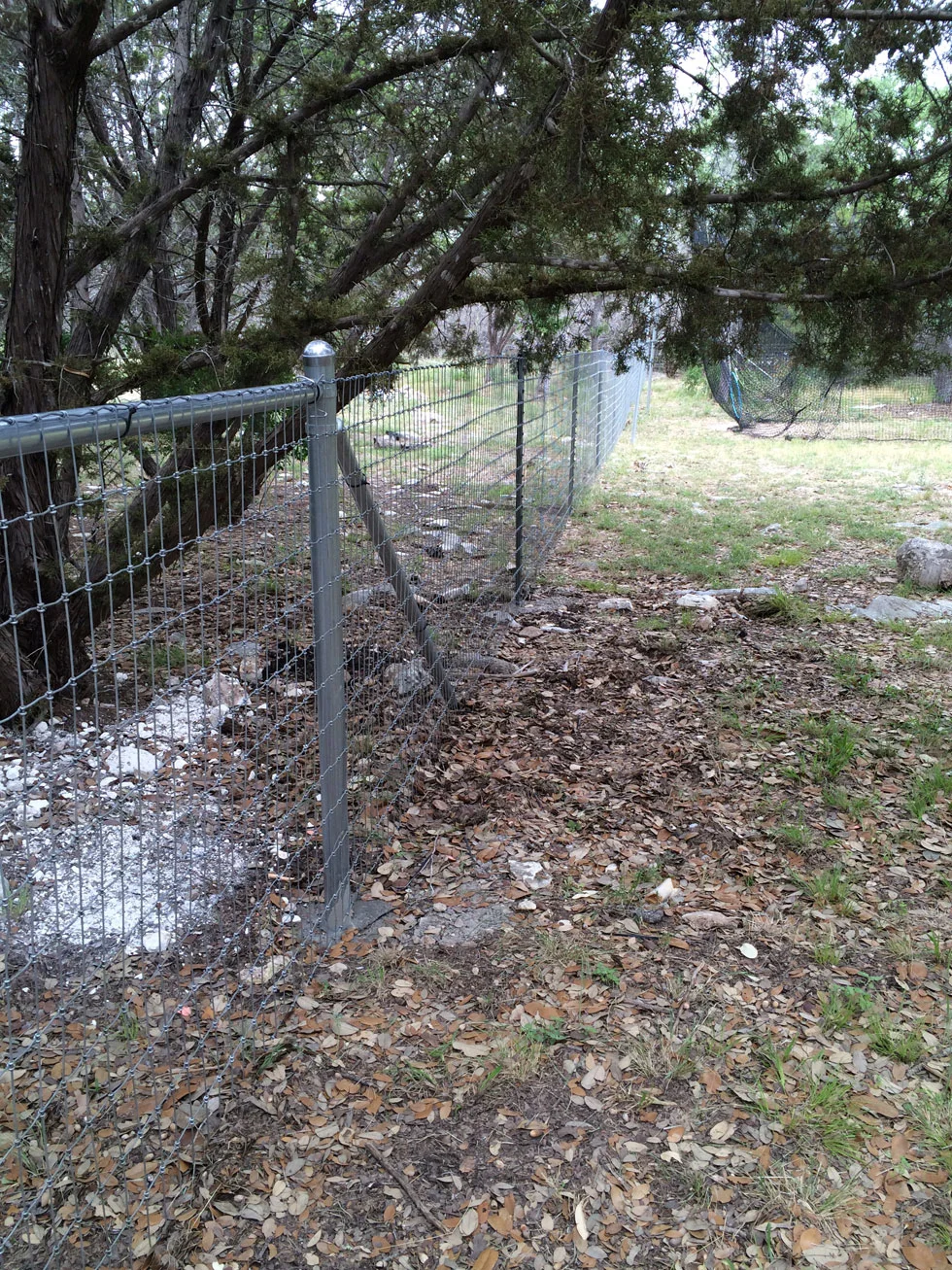 Ranch fence built by B.C. Fence on acreage in the Austin, TX area
