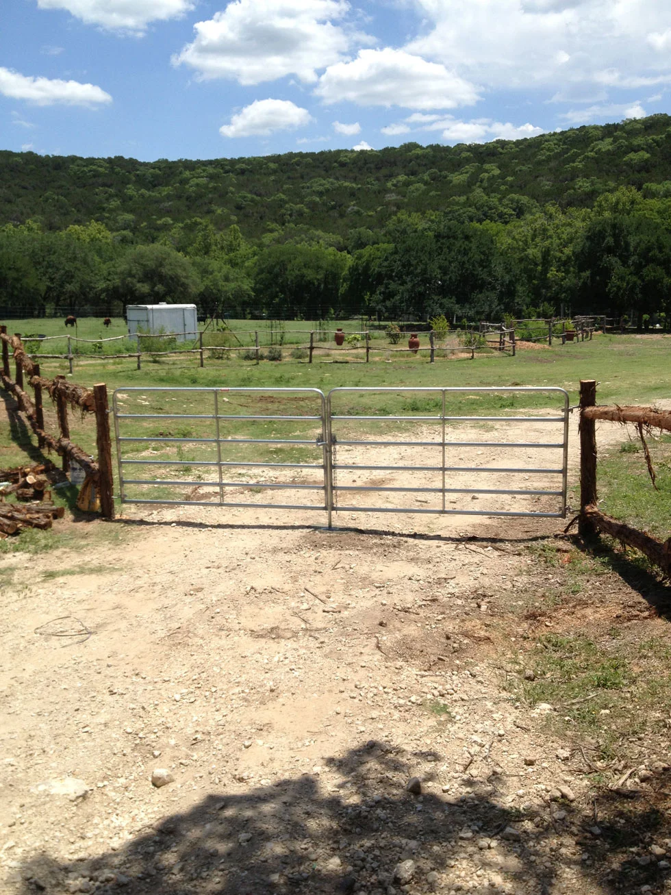 Livestock fence line completed by B.C. Fence near Austin, TX